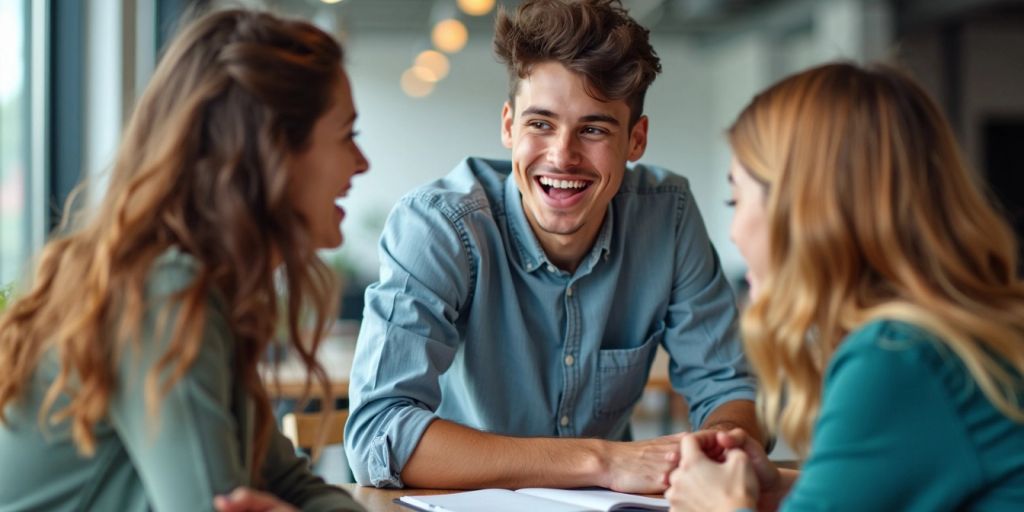 Jovem aprendiz em ambiente profissional, sorrindo e aprendendo.